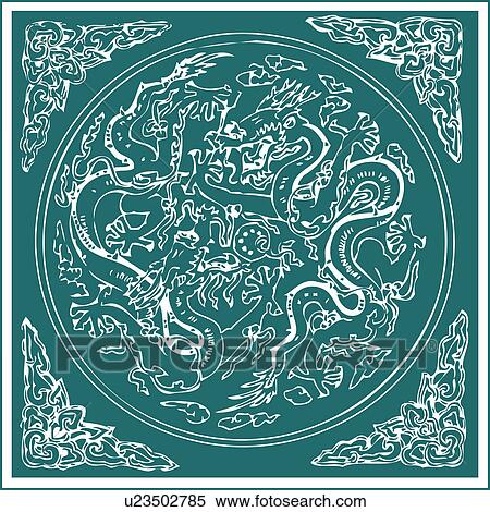 Dragon pattern, full frame View Large Illustration Stock Illustration - Dragon pattern, full frame. Fotosearch