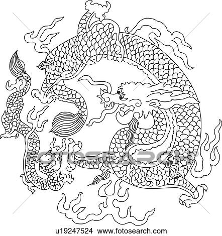 Stock Illustration - Dragon pattern. Fotosearch