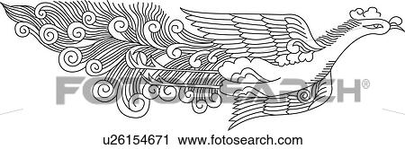 Clip Art - Mystical bird pattern. Fotosearch