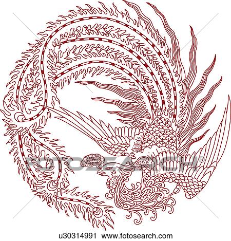Mystical bird pattern View Large Illustration Clip Art - Mystical bird pattern. Fotosearch