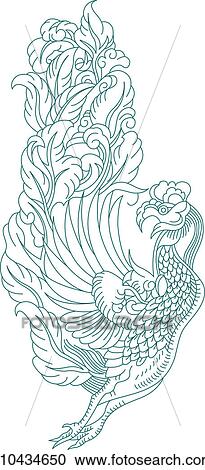 Clipart - Mystical bird pattern. Fotosearch