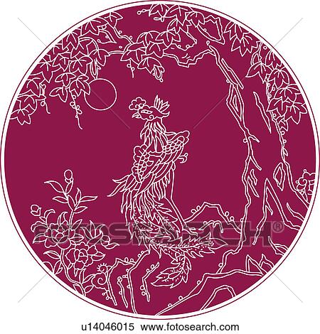 Mystical bird pattern View Large Illustration Stock Illustration - Mystical bird pattern. Fotosearch