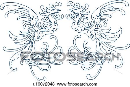 Mystical bird pattern View Large Illustration Stock Illustration - Mystical bird pattern. Fotosearch