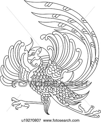 Stock Illustration - Mystical bird pattern. Fotosearch