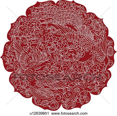 Clip Art - Phoenix pattern. Fotosearch