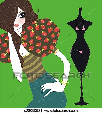 Young woman posing in front of bikini View Large Illustration Stock Illustration - Young woman posing in front of bikini. Fotosearch