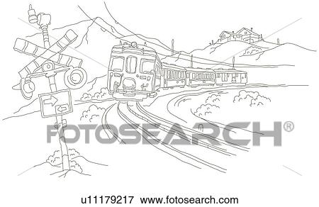 列車 前進する A 鉄道 トラック イラスト U Fotosearch