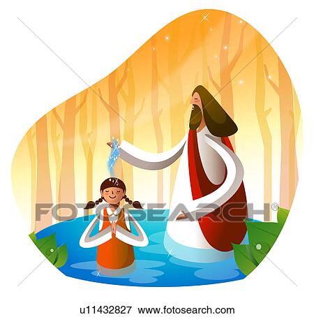 Stock Illustration of Jesus Christ blessing a girl u11432827 - Search ...