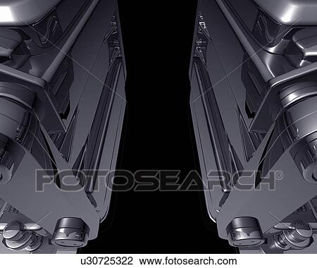 Drawing - Close-up of casters. Fotosearch