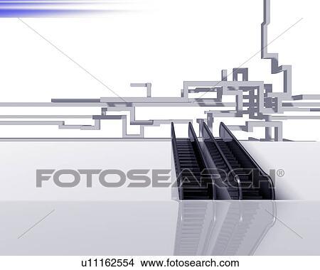 Escalator View Large Illustration Stock Illustration - Escalator. Fotosearch
