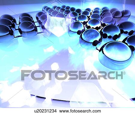 Stock Illustration - Spheres in a row. Fotosearch