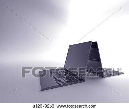 Drawing - Two computers. Fotosearch