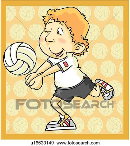 Stock Illustration of Man bumping a volleyball u16633149 - Search ...