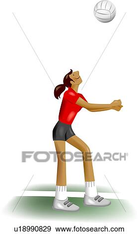 Stock Illustration of Teen bumping a volleyball u18990829 - Search ...