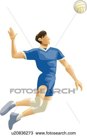 Drawing of physical, sports, spike, ball, player, olympics u20836273 ...