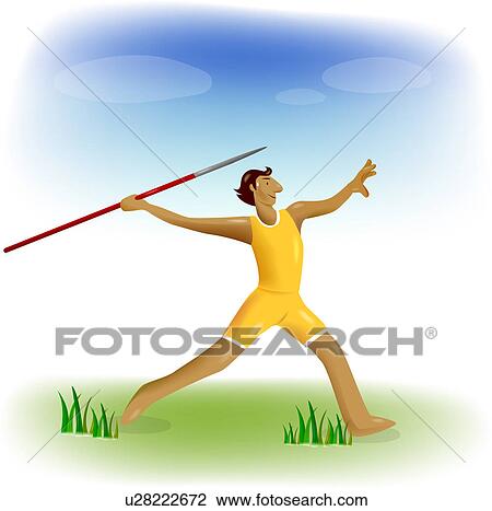 Clip Art of Javelin Thrower u28222672 - Search Clipart, Illustration ...