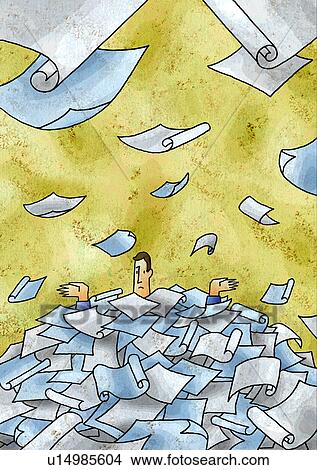 Drawings of Man buried in paperwork u14985604 - Search Clip Art ...