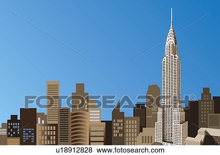 America, New York, Empire State Building View Large Illustration Stock Illustration - America, New York, Empire State Building. Fotosearch