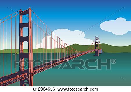 America, San Francisco, Golden Gate Bridge View Large Illustration Stock Illustration - America, San Francisco, Golden Gate Bridge. Fotosearch