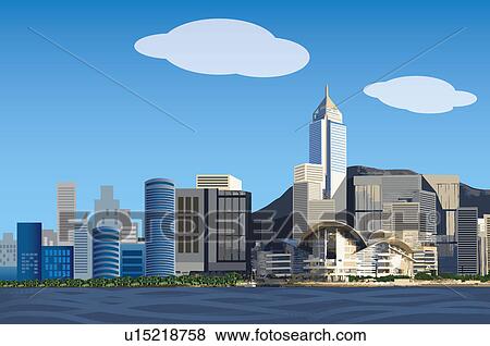 Stock Illustration - China, Hong Kong, Wanchai. Fotosearch