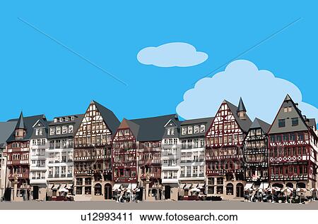Clip Art - France, Frankfurt - Main, Capital Cities. Fotosearch