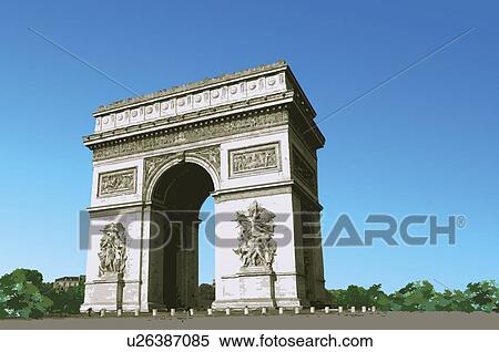 France, Paris, Arc de Triomphe, Capital Cities View Large Illustration Stock Illustration - France, Paris, Arc de Triomphe, Capital Cities. Fotosearch