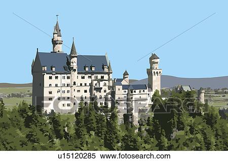 Stock Illustration - Germany, Neuschwanstein Castle. Fotosearch