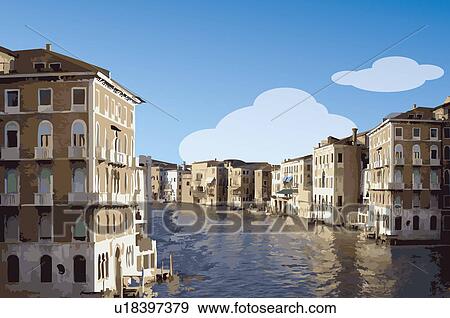 Stock Illustration - Italy, Venice, UNESCO, World Cultural Heritage. Fotosearch