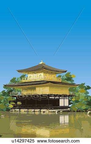 Japan, Kyoto, Kinkaku-ji Temple, UNESCO, World Cultural Heritage View Large Illustration Stock Illustration - Japan, Kyoto, Kinkaku-ji Temple, UNESCO, World Cultural Heritage. Fotosearch