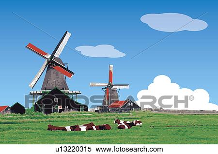 Netherlands View Large Illustration Stock Illustration - Netherlands. Fotosearch
