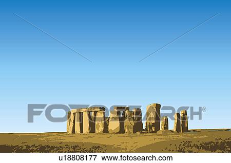 United Kingdom, Stonehenge, UNESCO, World Cultural Heritage View Large Illustration Stock Illustration - United Kingdom, Stonehenge, UNESCO, World Cultural Heritage. Fotosearch
