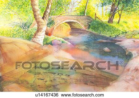 Stock Illustration - Flower, Watercolor painting of beauty in nature. Fotosearch