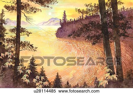 Flower, Watercolor painting of beauty in nature View Large Illustration Stock Illustration - Flower, Watercolor painting of beauty in nature. Fotosearch