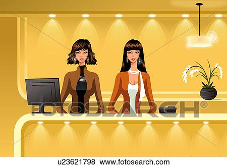 Portrait of a receptionist Stock Illustration | u23621798 | Fotosearch