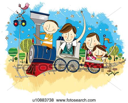幸せな家族 旅行する 中に 列車 イラスト U Fotosearch 幸せな家族 旅行する 中に 列車 イラスト U Fotosearch