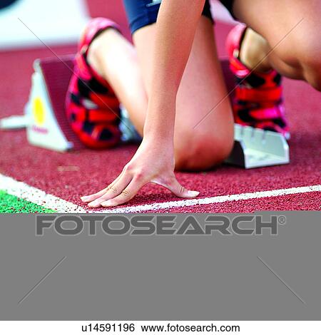 Stock Photograph - Running, Ground-Track and Field, Sport, Players, Sports, Athlete, Athletic. Fotosearch