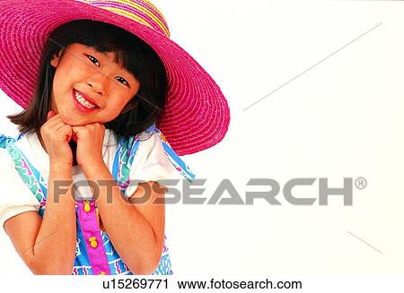 Stock Image - Kid, Oriental, Dresses, Hat, Cute, Hats, Humans. Fotosearch