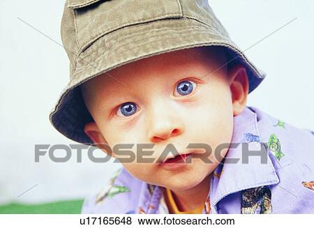 Stock Photo - People, Cute, Staring, Hats, Kids, Naive, Humans. Fotosearch