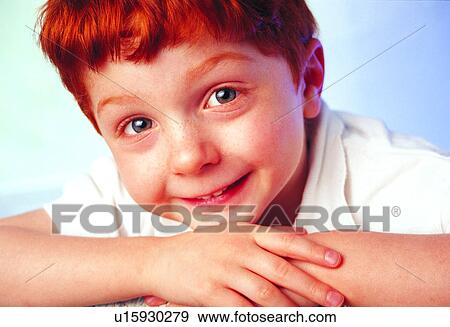 Stock Photo - Westerner, Sons, Westerners, Smiles, Naive, Child. Fotosearch