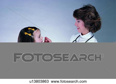 Stock Image - Woman, Westerner, Doctor, Pure, Human, People, Girls. Fotosearch