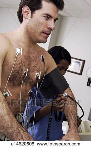 Stock Photography - Man having a stress test. Fotosearch