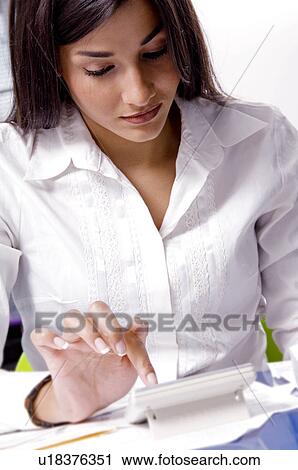Woman paying bills View Large Photo Image Stock Image - Woman paying bills. Fotosearch