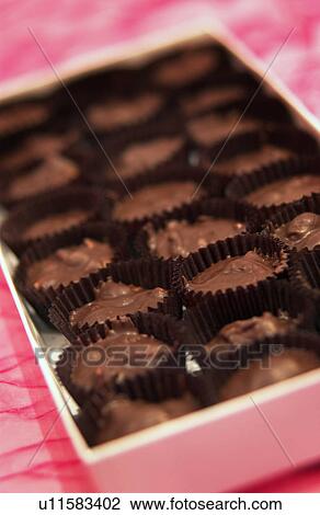 Stock Image - Box of chocolate candy. Fotosearch