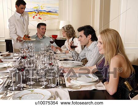 Picture - People dining . Fotosearch