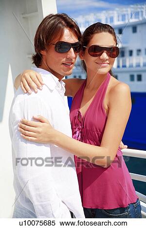 Young couple in front of ferry View Large Photo Image Stock Photography - Young couple in front of ferry. Fotosearch