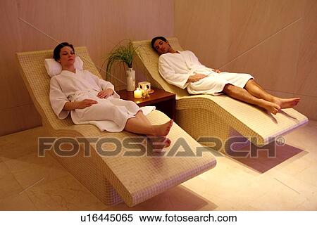 A couple relaxing at a spa together View Large Photo Image Stock Photography - A couple relaxing at a spa together. Fotosearch