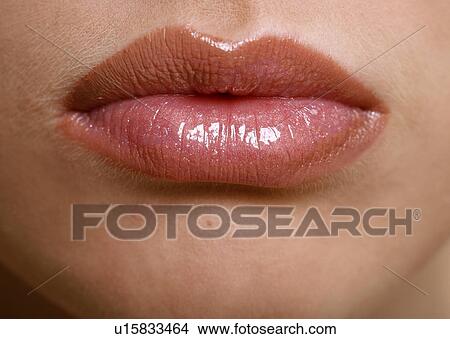 Picture - Beauty shot of woman's lips. Fotosearch