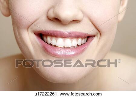 Stock Image - Beauty shot of woman's lips. Fotosearch