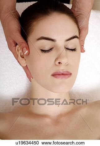 Woman having facial massage View Large Photo Image Stock Image - Woman having facial massage. Fotosearch