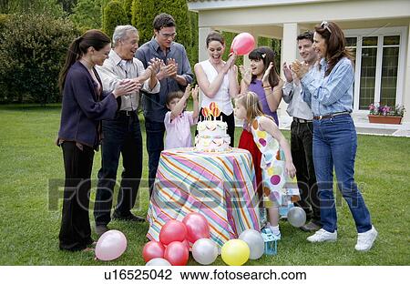 Stock Image - Children's outdoor party. Fotosearch